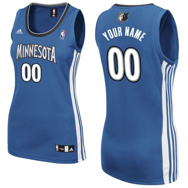 Adidas Minnesota Timberwolves Women Custom Replica Road Royal NBA Jersey->customized nba jersey->Custom Jersey